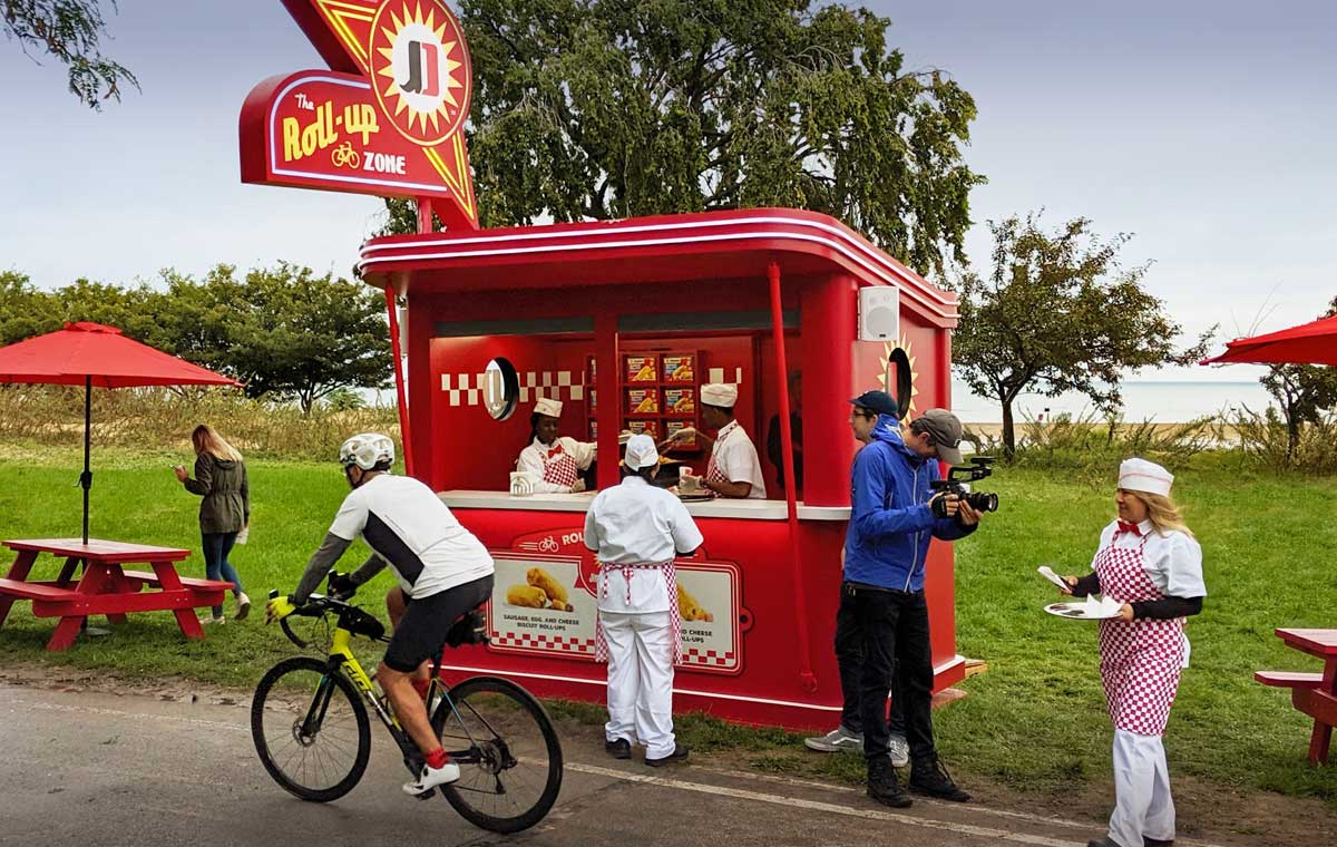 A pop-up Jimmy Dean brand activation is a great example of how experiential fabrication is used in Marketing