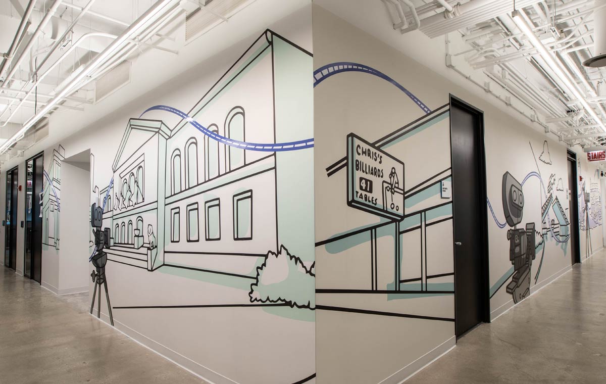 Office Graphics in Corporate Interiors at LinkedIn Chicago