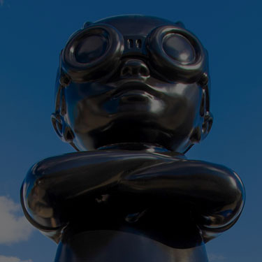 Hebru Brantley Flyboy Sculpture at The Battery in NYC