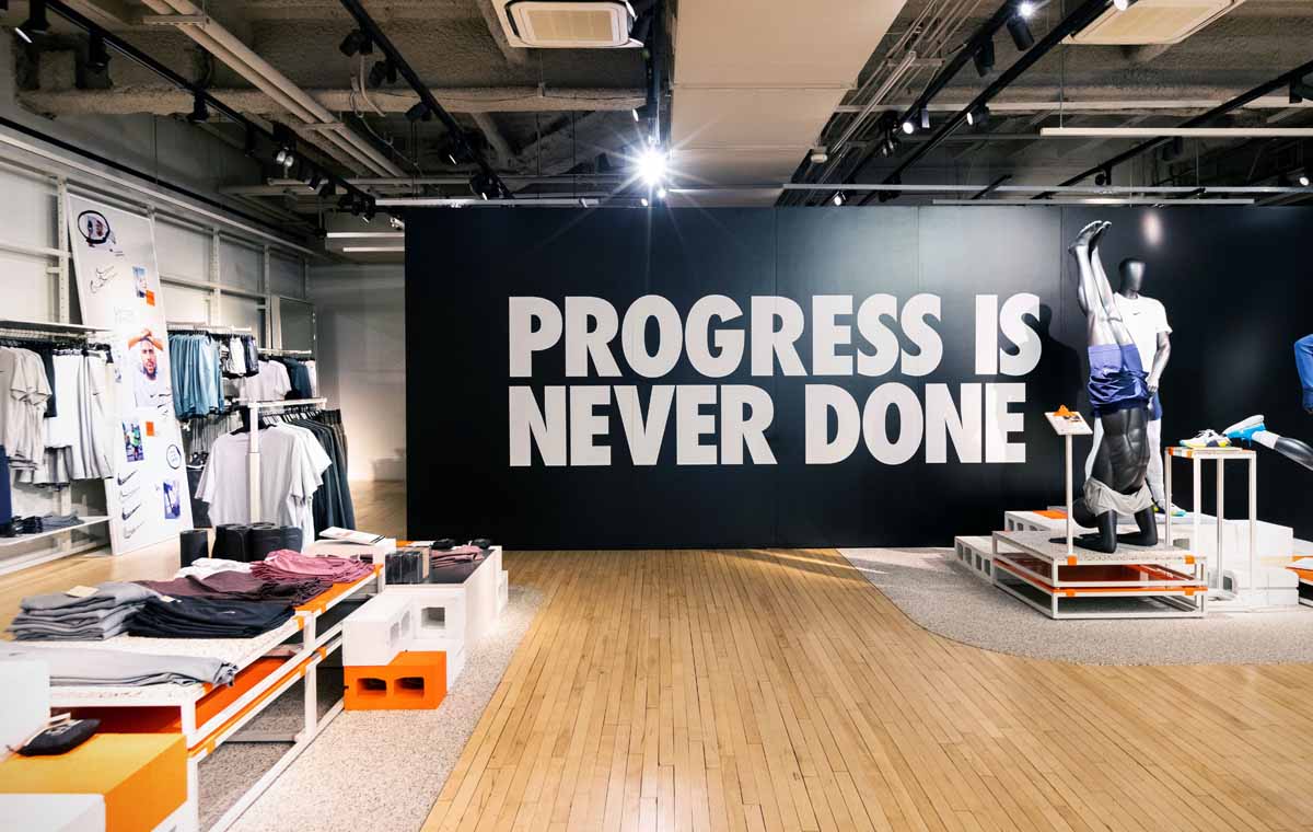 Image of Nike retail interior with the graphic 