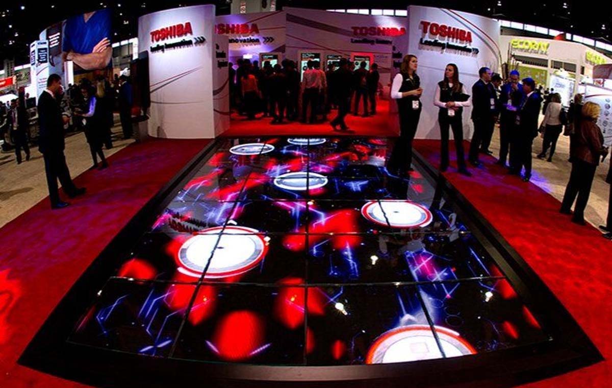 LED floor for trade show booth, an example of the work of an experiential agency