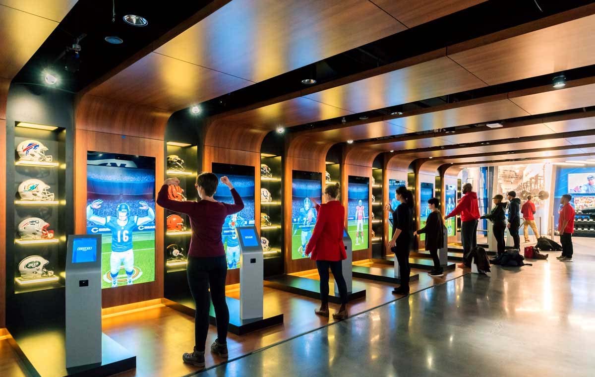 AR sports kiosks at the NFL experience